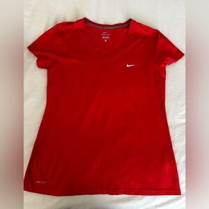Nike Women's V-Neck Red Tee